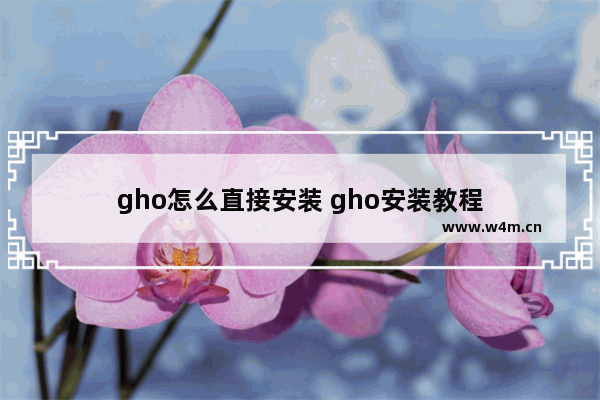 gho怎么直接安装 gho安装教程