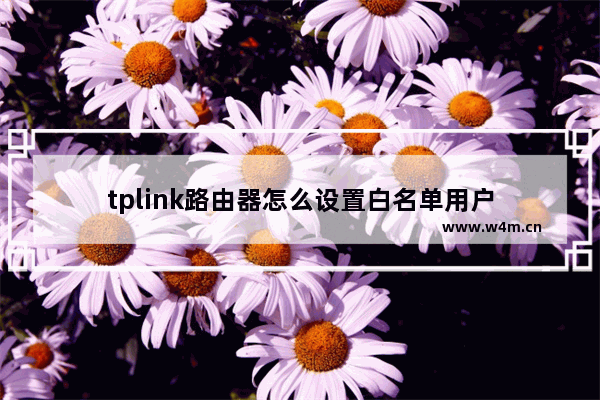 tplink路由器怎么设置白名单用户