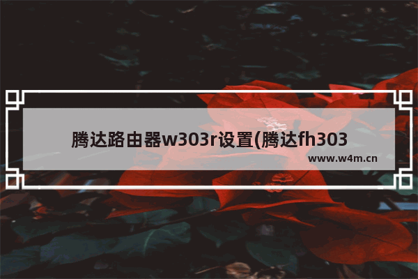 腾达路由器w303r设置(腾达fh303路由器设置)