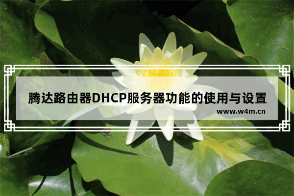 腾达路由器DHCP服务器功能的使用与设置