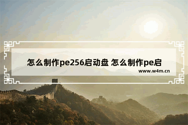 怎么制作pe256启动盘 怎么制作pe启动盘安装win10系统