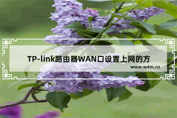 TP-link路由器WAN口设置上网的方法