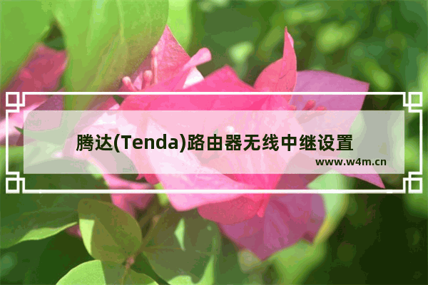 腾达(Tenda)路由器无线中继设置