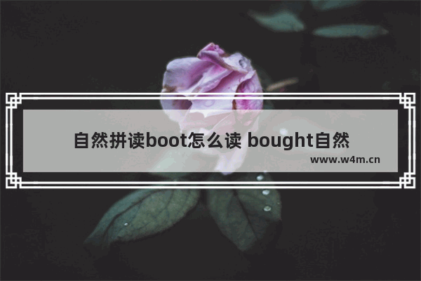 自然拼读boot怎么读 bought自然拼读