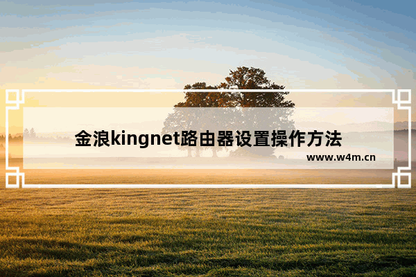 金浪kingnet路由器设置操作方法