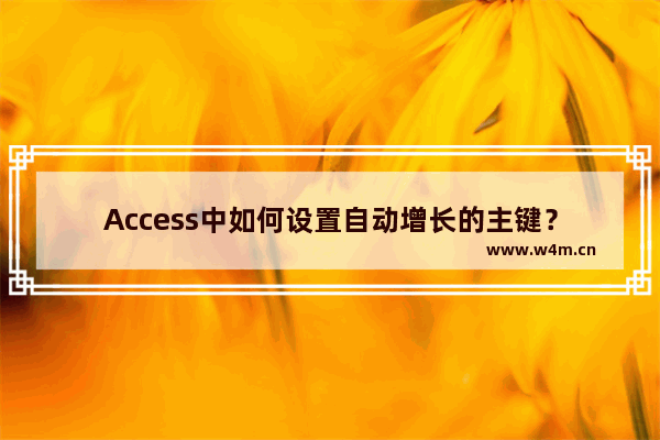 Access中如何设置自动增长的主键？