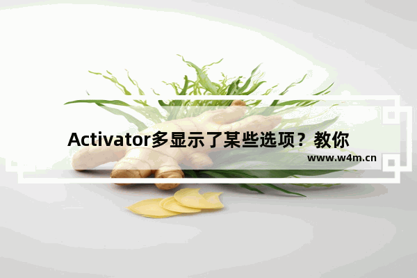 Activator多显示了某些选项？教你如何进行筛选