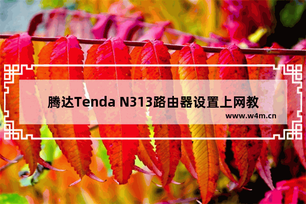 腾达Tenda N313路由器设置上网教程