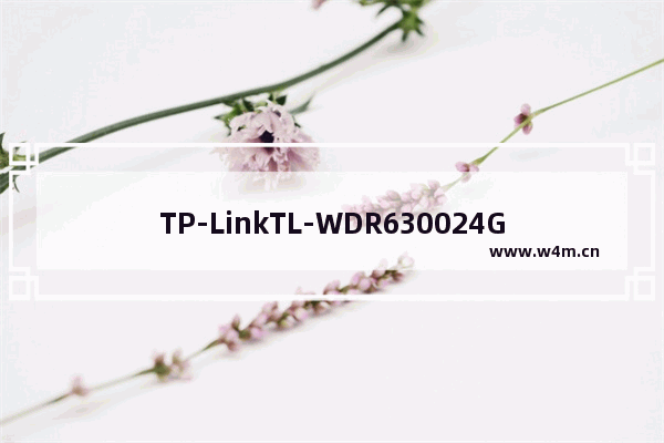 TP-LinkTL-WDR630024GHZ路由器无线WDS桥接设置上网