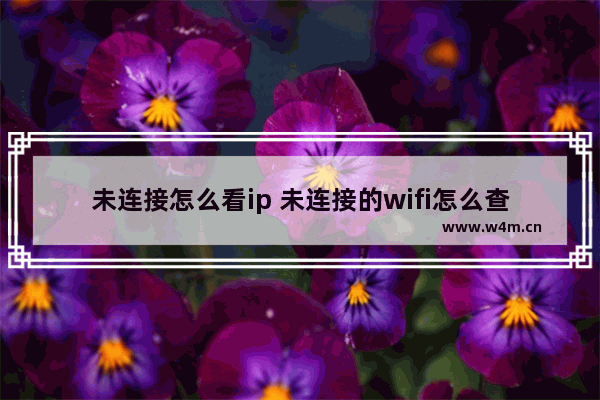 未连接怎么看ip 未连接的wifi怎么查看网关