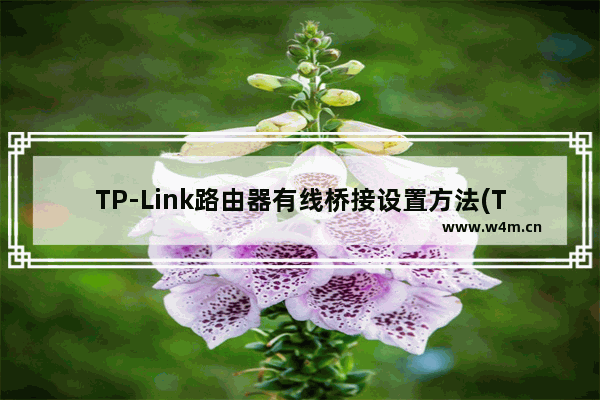 TP-Link路由器有线桥接设置方法(TP-Link路由器中有线桥的设置方法)