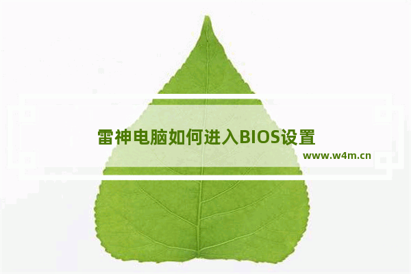 雷神电脑如何进入BIOS设置