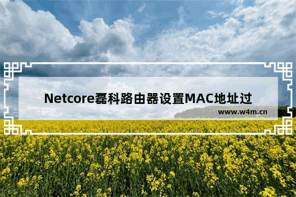 Netcore磊科路由器设置MAC地址过滤操作步骤