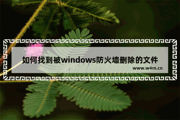 如何找到被windows防火墙删除的文件 被windows防火墙删除的文件，怎么找回