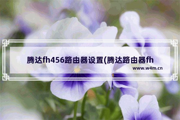 腾达fh456路由器设置(腾达路由器fh456怎么设置密码)