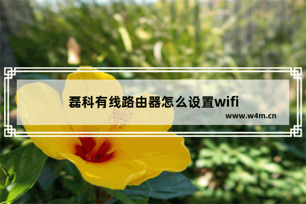 磊科有线路由器怎么设置wifi