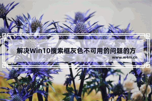 解决Win10搜索框灰色不可用的问题的方法