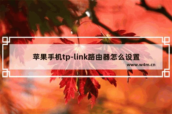 苹果手机tp-link路由器怎么设置