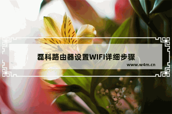 磊科路由器设置WIFI详细步骤