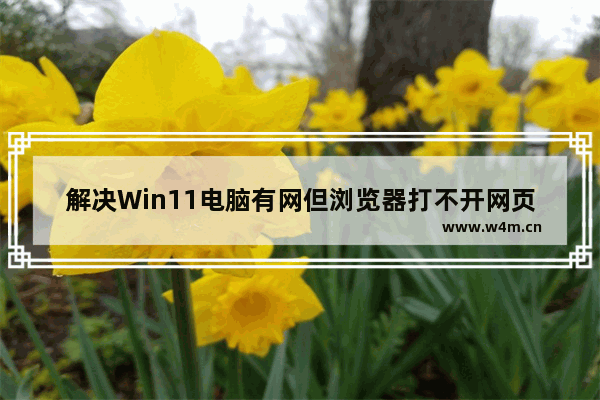 解决Win11电脑有网但浏览器打不开网页的问题的方法和步骤