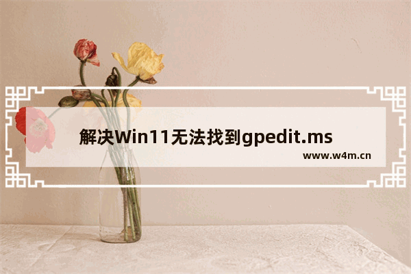 解决Win11无法找到gpedit.msc文件的问题的方法和步骤