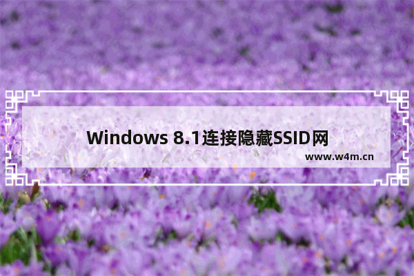 Windows 8.1连接隐藏SSID网络的教程