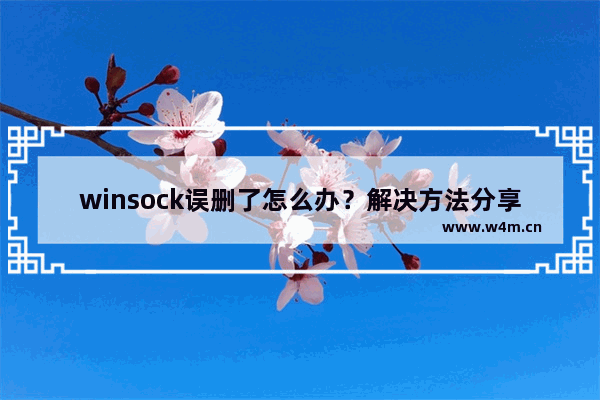 winsock误删了怎么办？解决方法分享