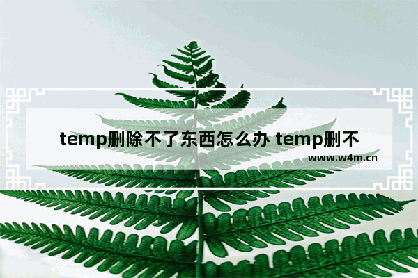 temp删除不了东西怎么办 temp删不掉