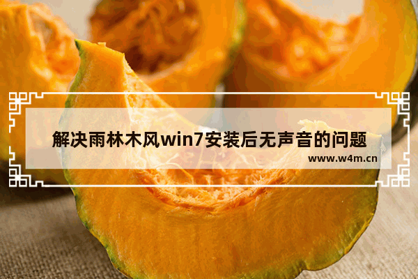 解决雨林木风win7安装后无声音的问题