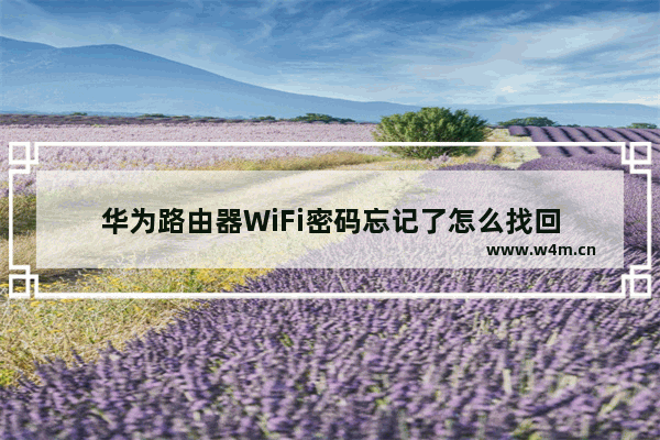 华为路由器WiFi密码忘记了怎么找回