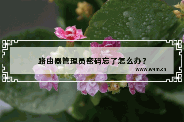 路由器管理员密码忘了怎么办？