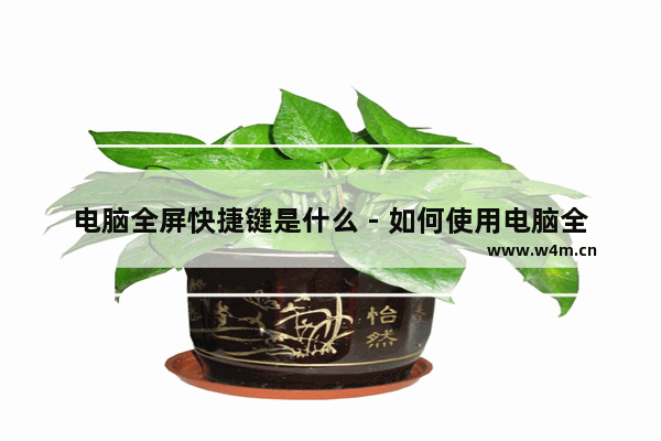 电脑全屏快捷键是什么 - 如何使用电脑全屏模式的快捷键