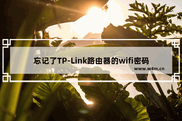 忘记了TP-Link路由器的wifi密码怎么找回