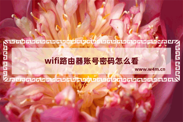 wifi路由器账号密码怎么看