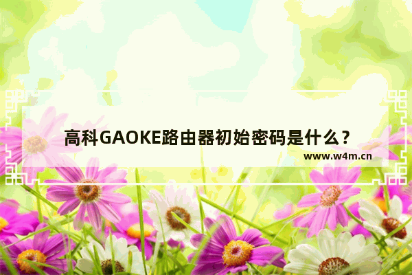 高科GAOKE路由器初始密码是什么？