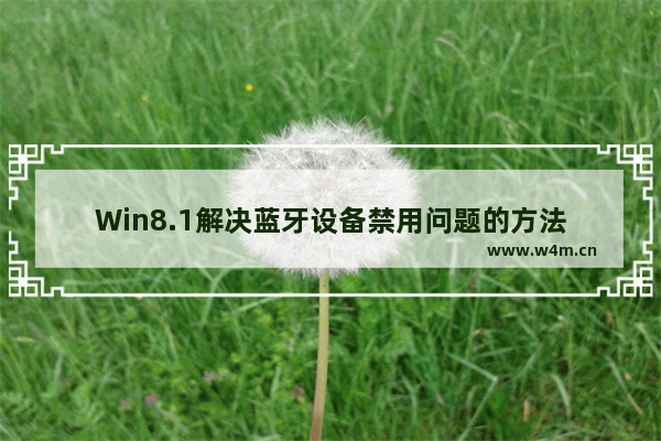 Win8.1解决蓝牙设备禁用问题的方法