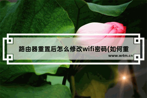 路由器重置后怎么修改wifi密码(如何重置路由器密码和wifi密码)