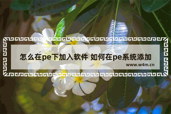 怎么在pe下加入软件 如何在pe系统添加软件