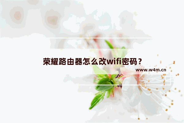 荣耀路由器怎么改wifi密码？