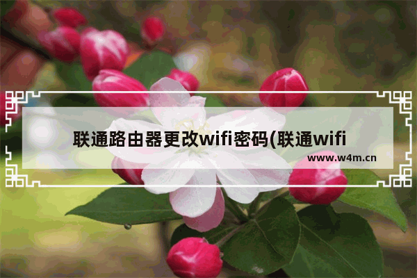 联通路由器更改wifi密码(联通wifi默认密码)