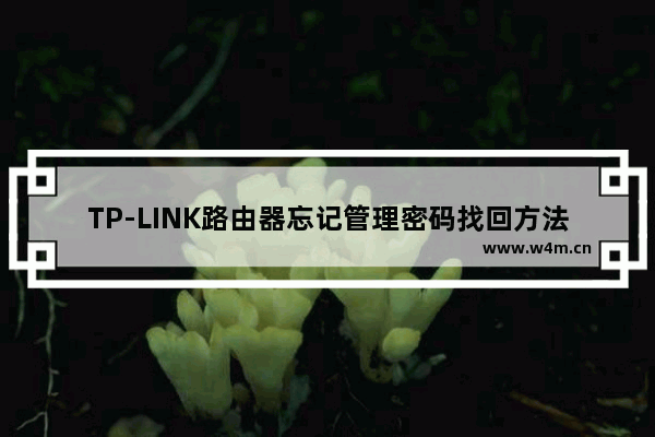 TP-LINK路由器忘记管理密码找回方法