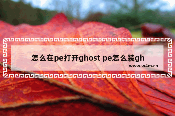 怎么在pe打开ghost pe怎么装gho系统文件