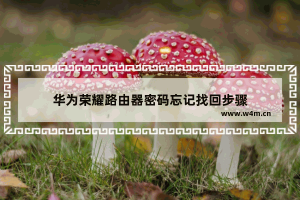 华为荣耀路由器密码忘记找回步骤