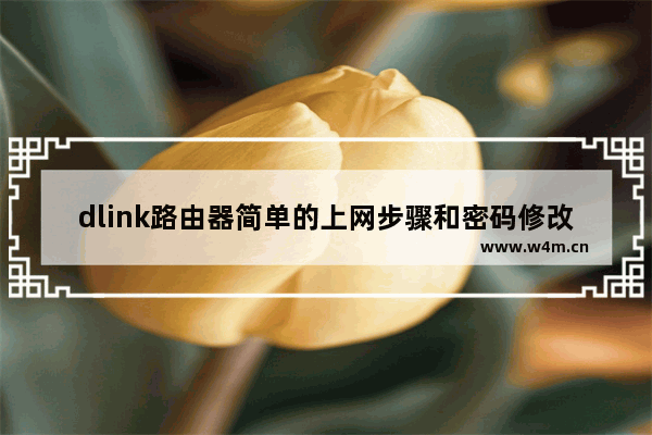 dlink路由器简单的上网步骤和密码修改