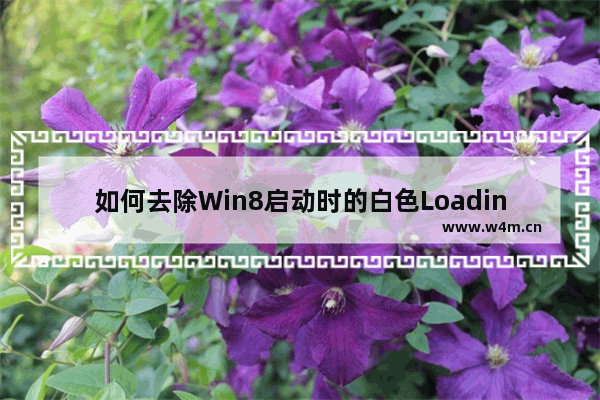 如何去除Win8启动时的白色Loading字样和进度条？