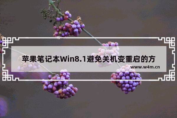 苹果笔记本Win8.1避免关机变重启的方法