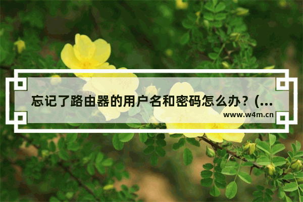 忘记了路由器的用户名和密码怎么办？(如果我忘记了路由器的用户名和密码怎么办？)