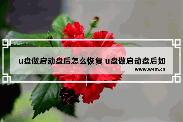 u盘做启动盘后怎么恢复 u盘做启动盘后如何恢复