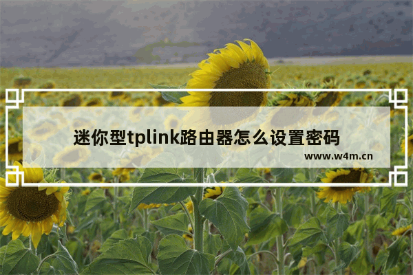 迷你型tplink路由器怎么设置密码