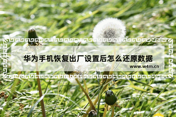 华为手机恢复出厂设置后怎么还原数据